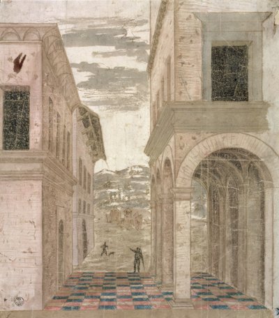Architectural Capriccio, a study in perspective by Benozzo di Lese di Sandro Gozzoli